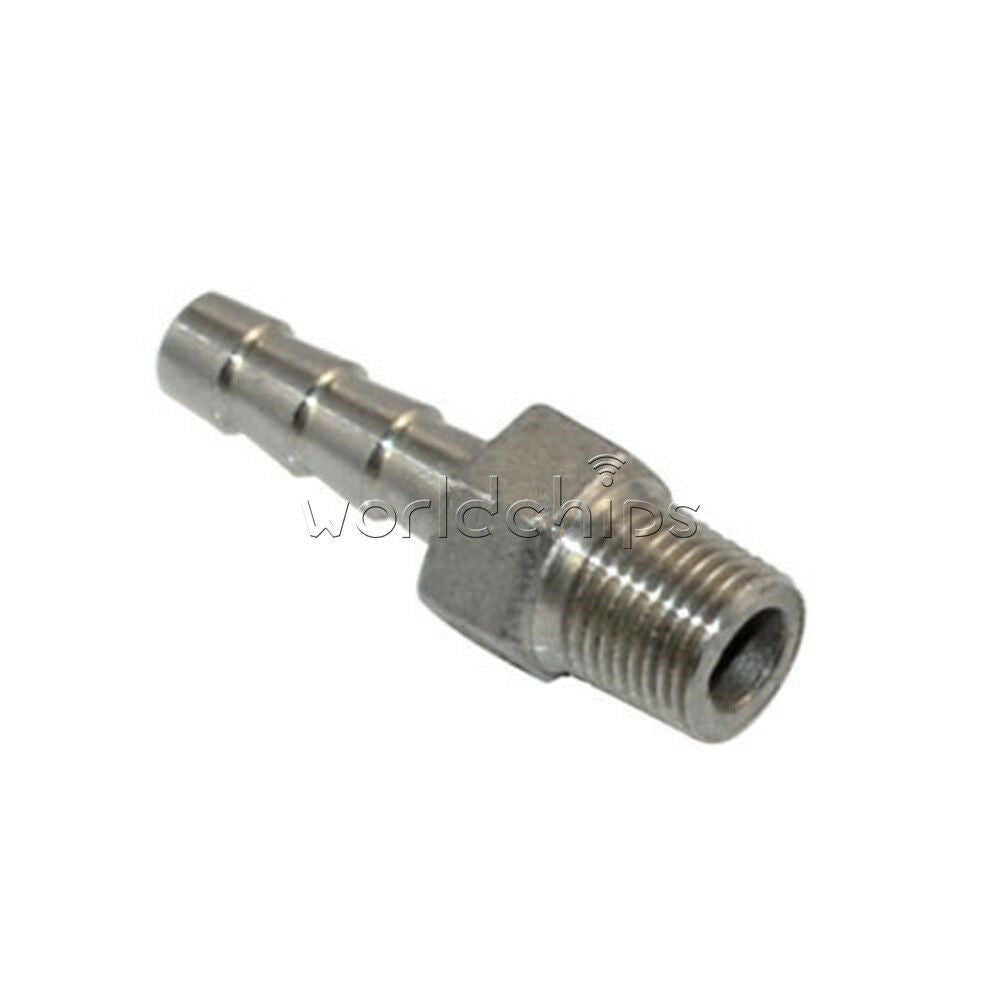 New Stainless Steel 1/4 Male Thread Pipe Fitting x 8mm barb Hose Tail Connector