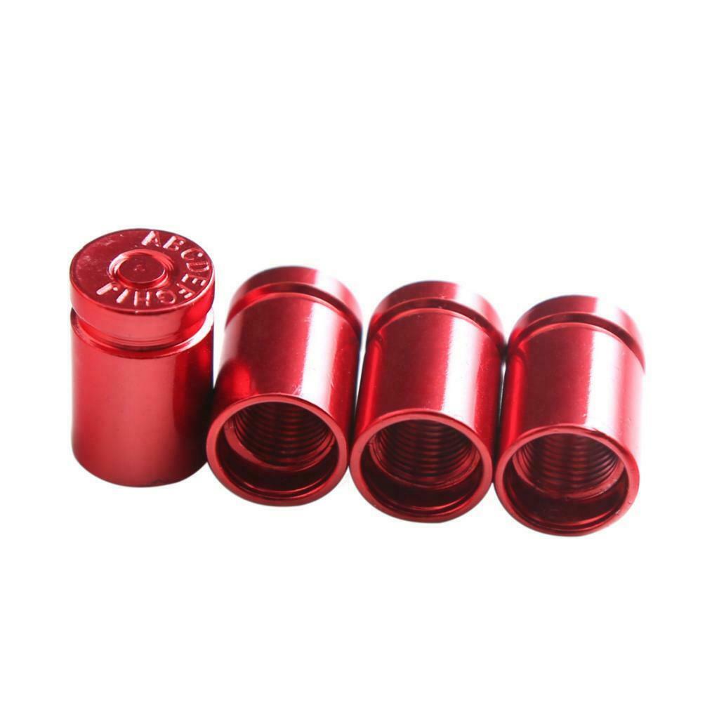 4 Pcs Auto Truck Bicycle Vehicle Wheel Tire Tyre Stem Valve Dust Caps Covers Red