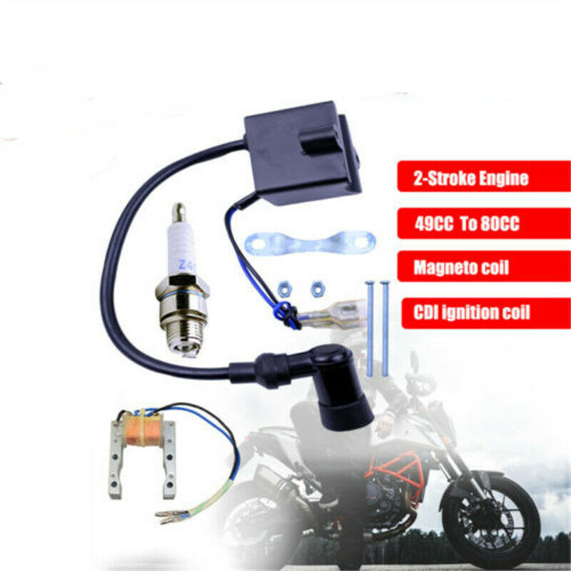 Magneto Stator Ignition Coil CDI Spark Plug For 49cc-80cc Motorized Push Bike