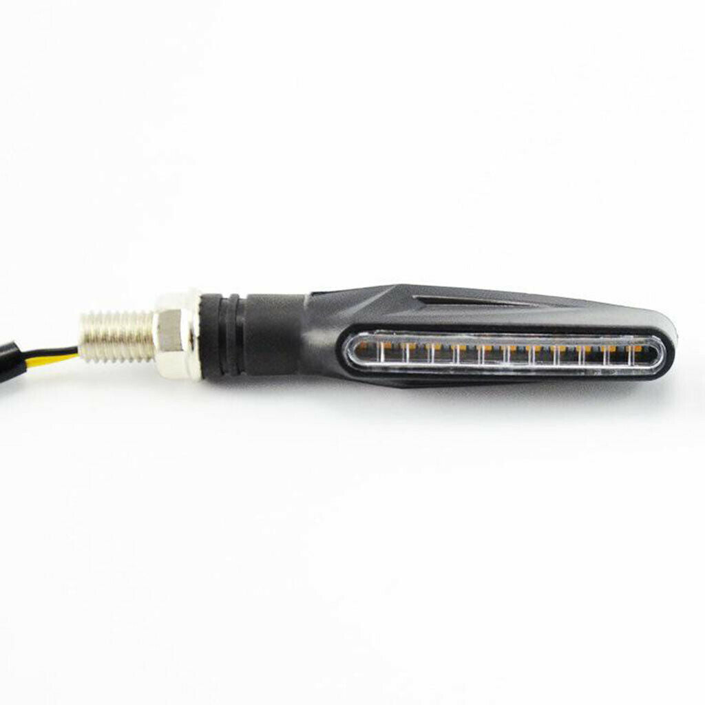 2pcs Motorcycle Flowing LED Turn Signal Indicator Light 12V Universal Amber