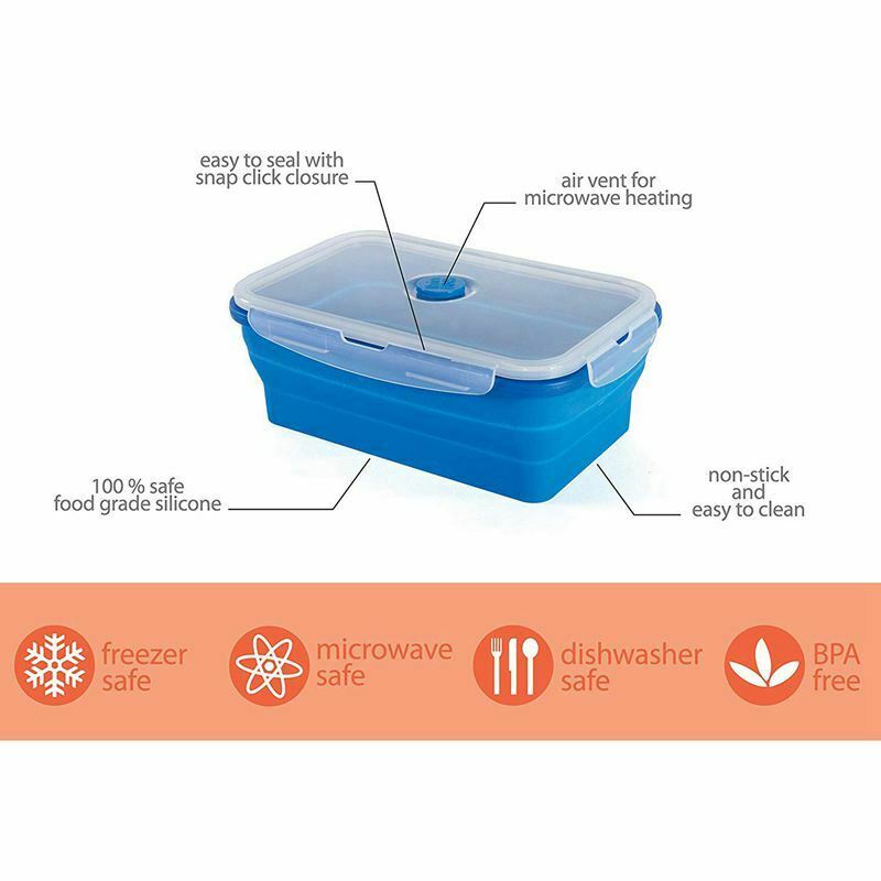 Thin Bins Collapsible Containers-Set of 4 Silicone Food Storage Containers - BU8