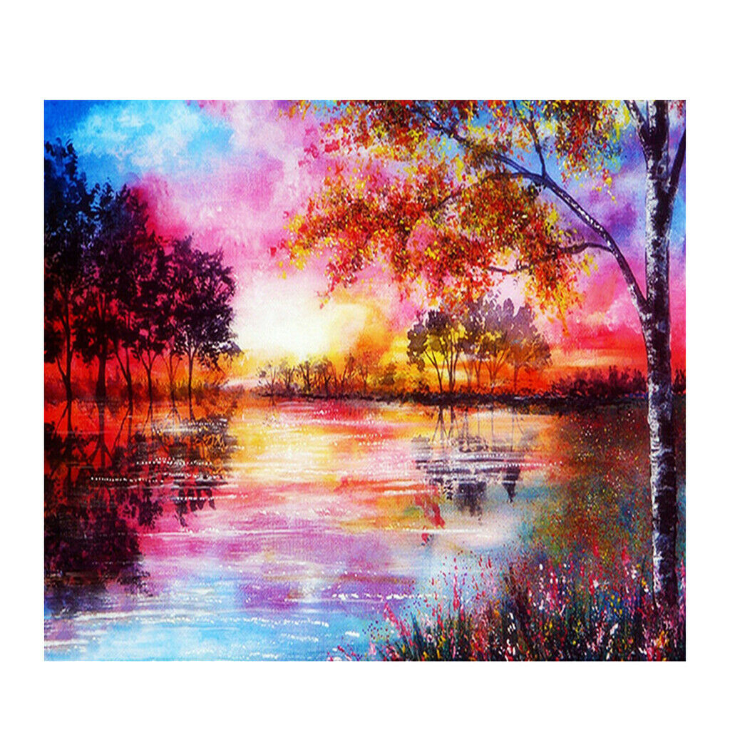 DIY Full Drill Diamond Painting Cross Stitch Kit Landscape Picture Sunrise 4