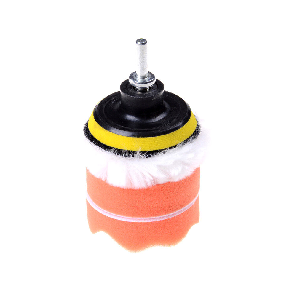5Pcs 3" Buffing Pad Auto Car Polishing Wheel Kit Buffer + Drill Adapter S GtDFA