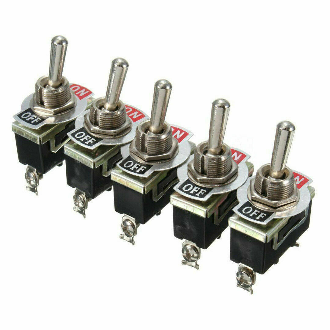 15A 250V VOLT  DUTY CAR UNIVERSAL METAL ON/OFF TOGGLE FLICK SWITCH DASHBOARD 5x