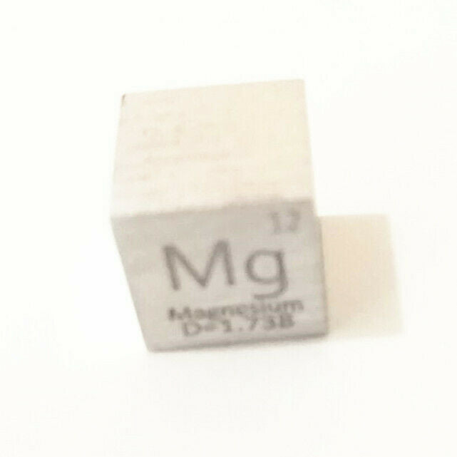 High Purity 99.99% Pure Magnesium Mg Carved Element Periodic Table 10 mm Cube