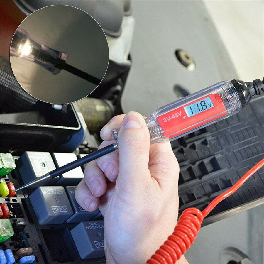 Car Truck Circuit Tester 3V-48V Digital Electric Circuit LCD Teste steel probe