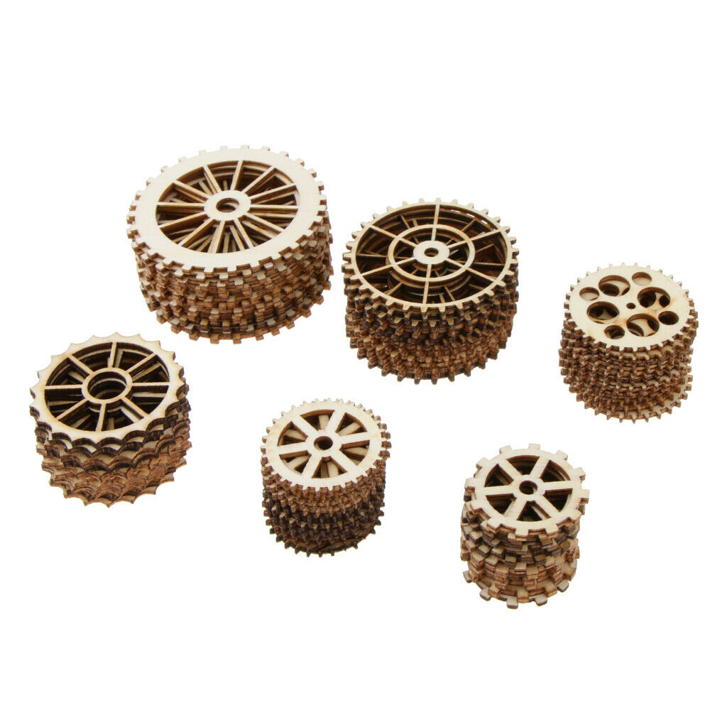 144pcs  â€‹â€‹Wheel Wooden Tags Scrapbooking Embellishment Craft
