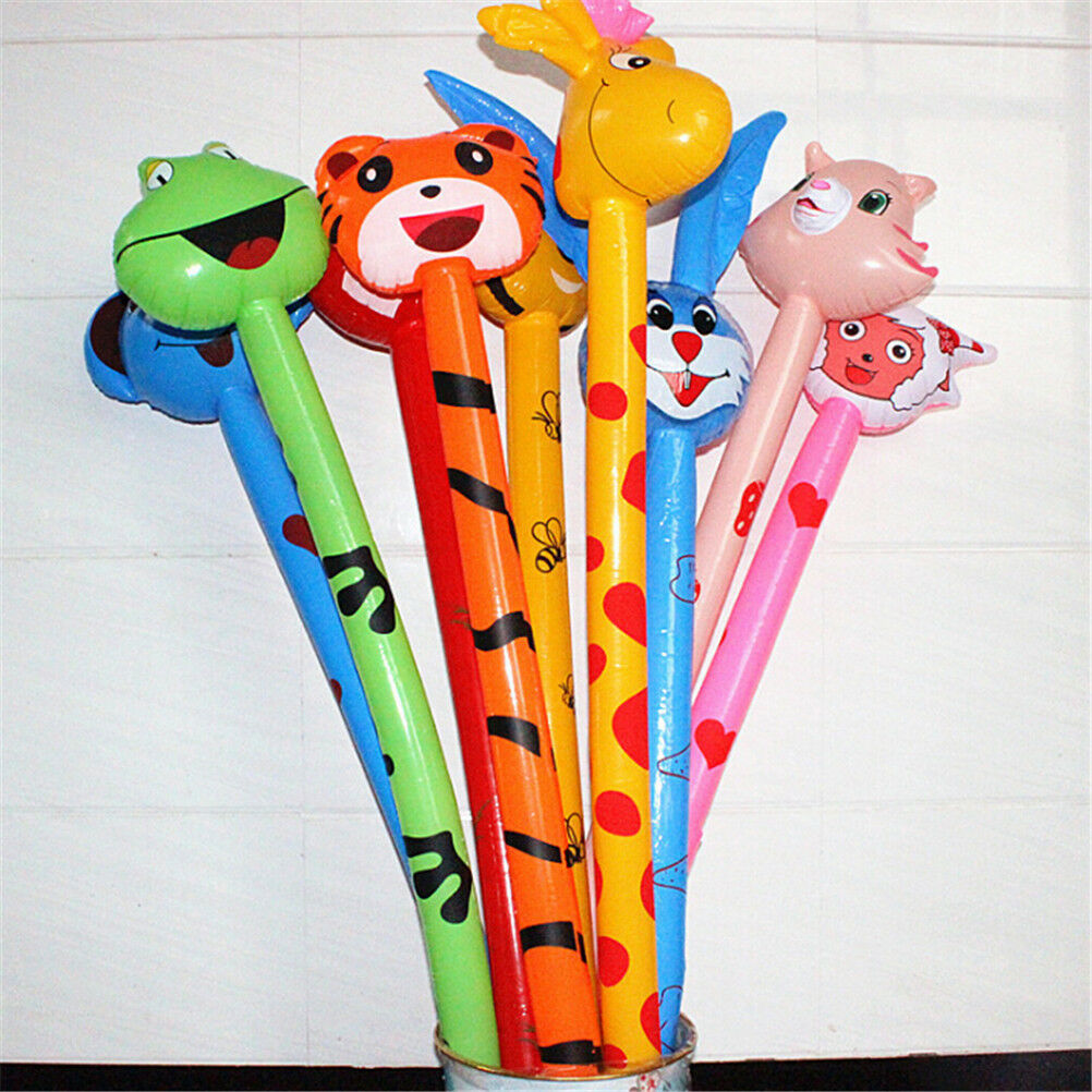 2Pcs Cartoon Inflatabel Animal Long Hammer Stick Children Outdoor Toys Gift