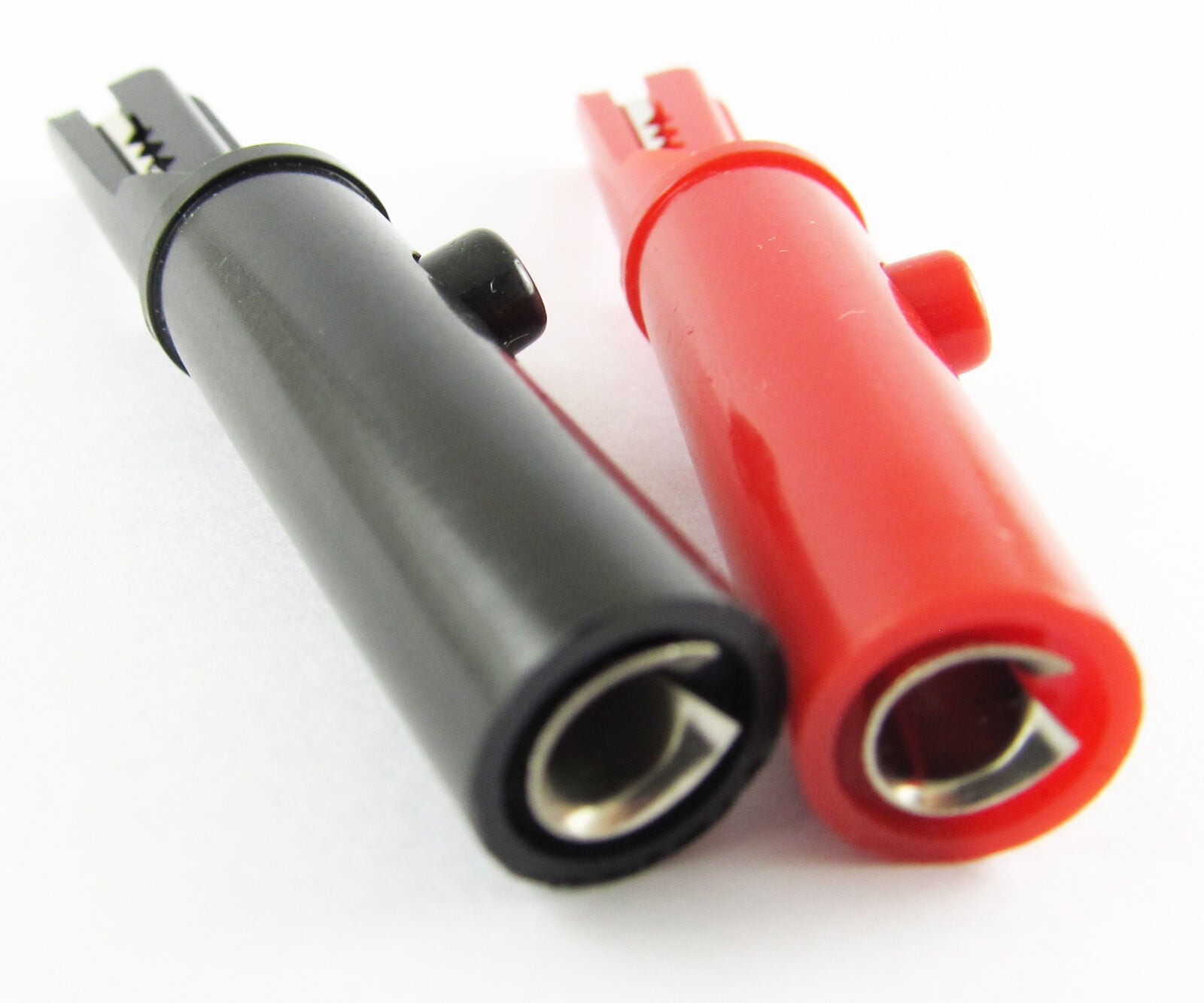 2pcs Test Probe Crocodile Alligator Clip to 4mm Banana Jack with Push Button