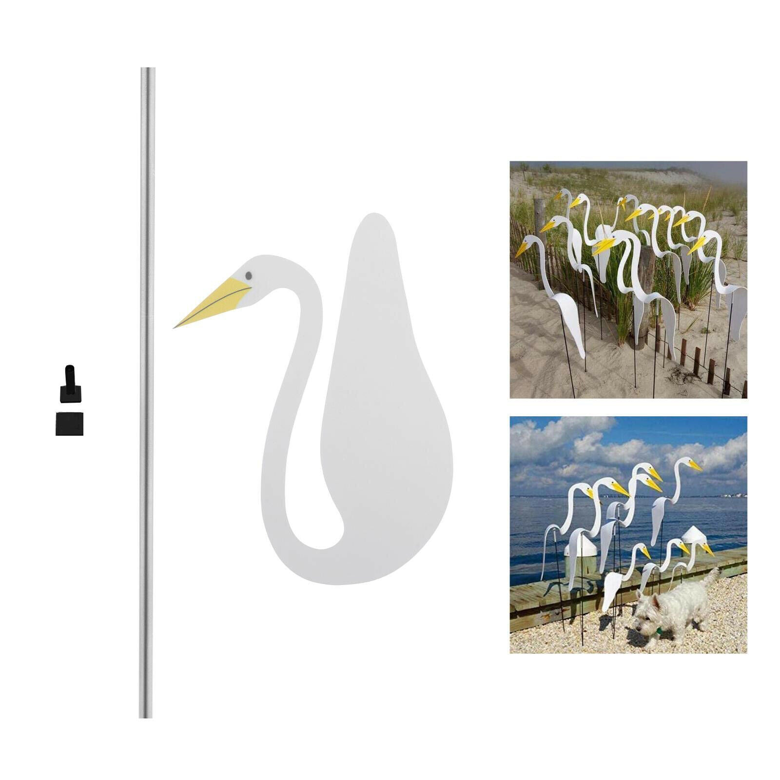 2x Swirl Bird for Outdoor Yard Beach Summer Lawn Patio Flowerbed Decor