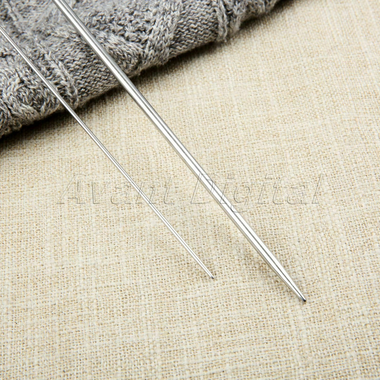 44X 25cm Stainless Steel Double Pointed Knitting Needles Crafts 1.5mm-5mm Sizes