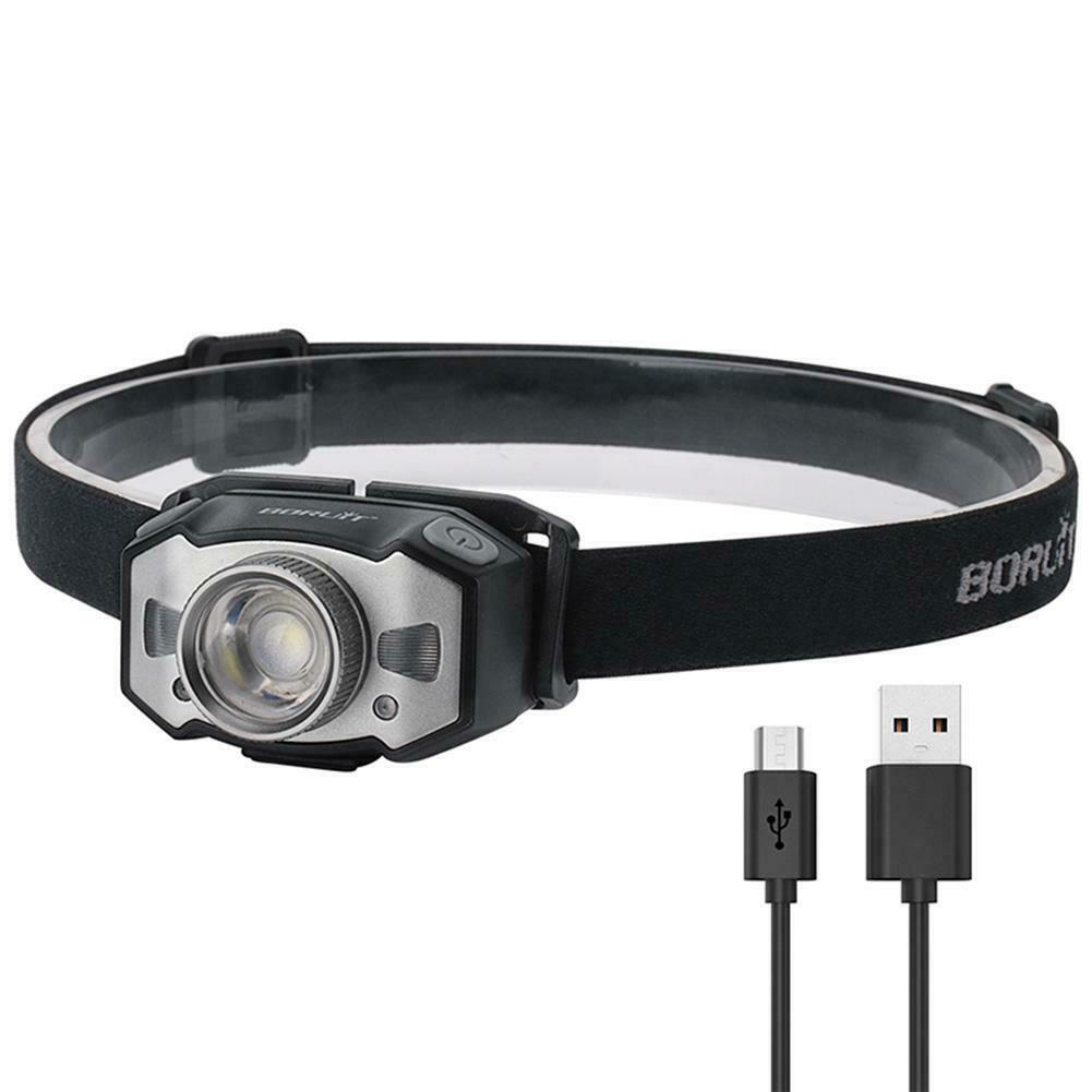 BORUiT LED Headlight XPG2 3030 210LM Zoomable Wave Sensor Headlamp Light