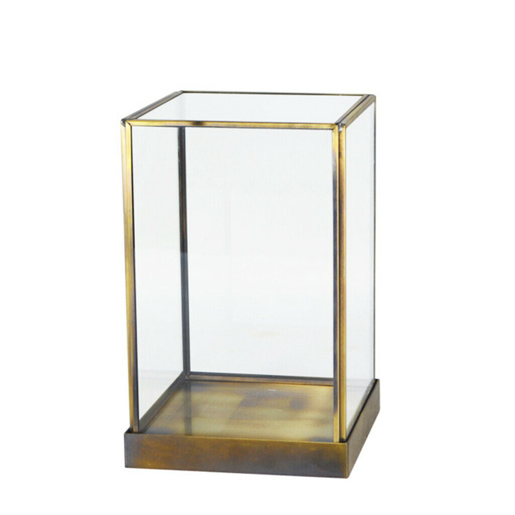 1pc Retro Glass Jewelry Organizer Box Desktop Case Decorative Gift for Girls M