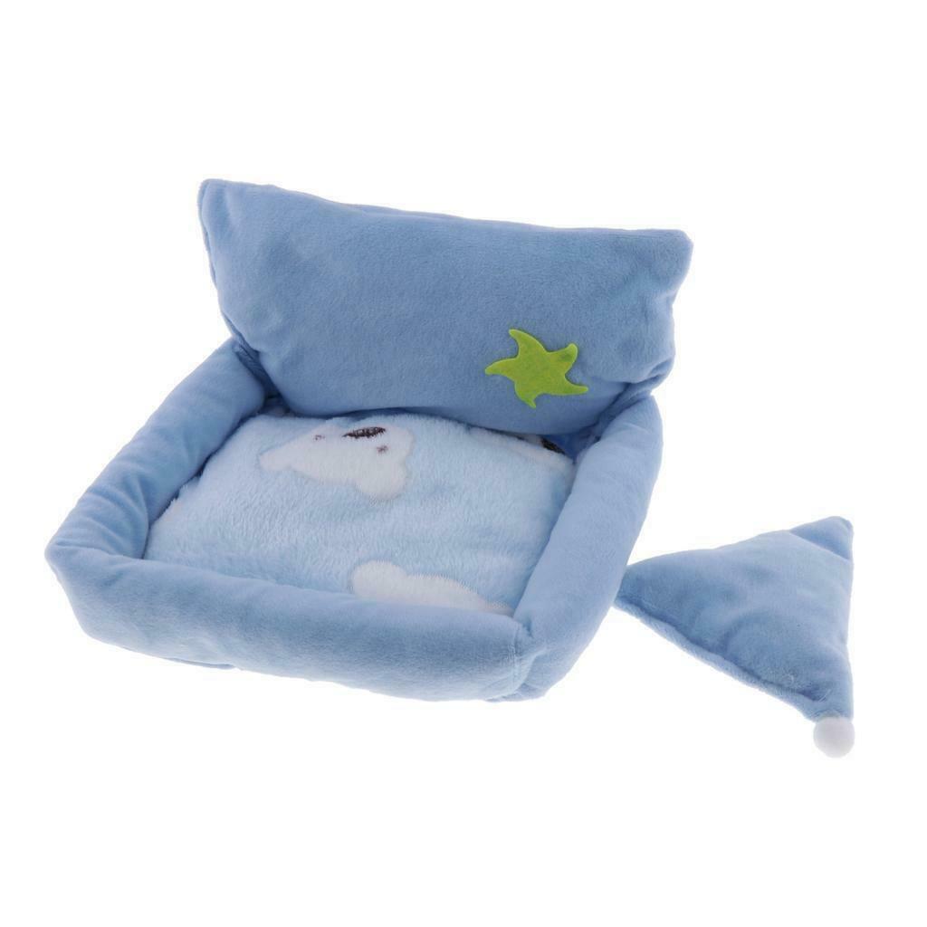 Hamster Squirrel Bed Plush Cushion Soft Comfortable Mattress 22x20cm Blue