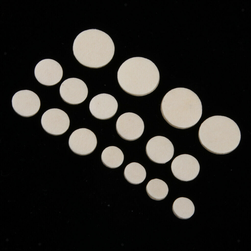17pcs White Clarinet Pads Mats for Woodwind Instrument Replacement Parts