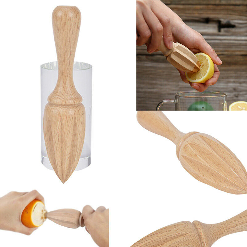Wooden Lemon Squeezer Hand Press Juicer Fruit Orange Citrus Extractor Rea.l8
