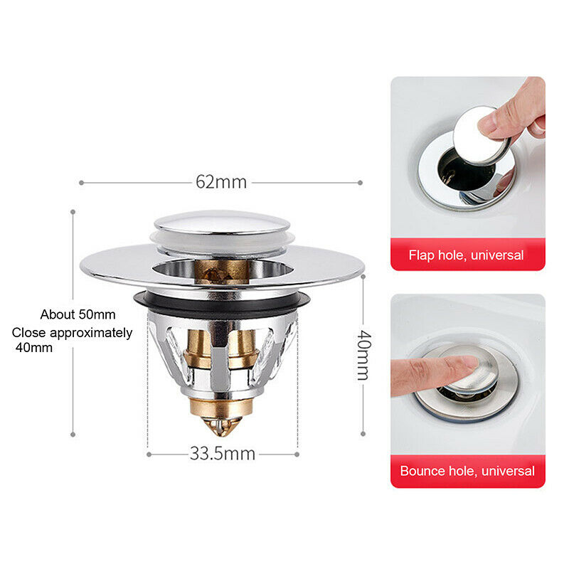 Universal Basin Pop-up Drain Filter Hair Catcher Bath Stopper Sink Strainer Plug