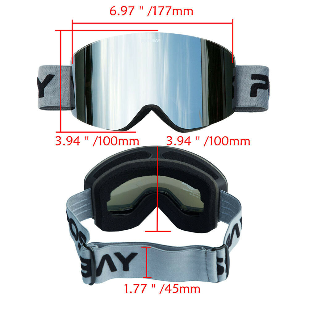 Snow Sport Snowboard Ski Snowmobile Goggles Eyewear Glasses Matte Black Frame