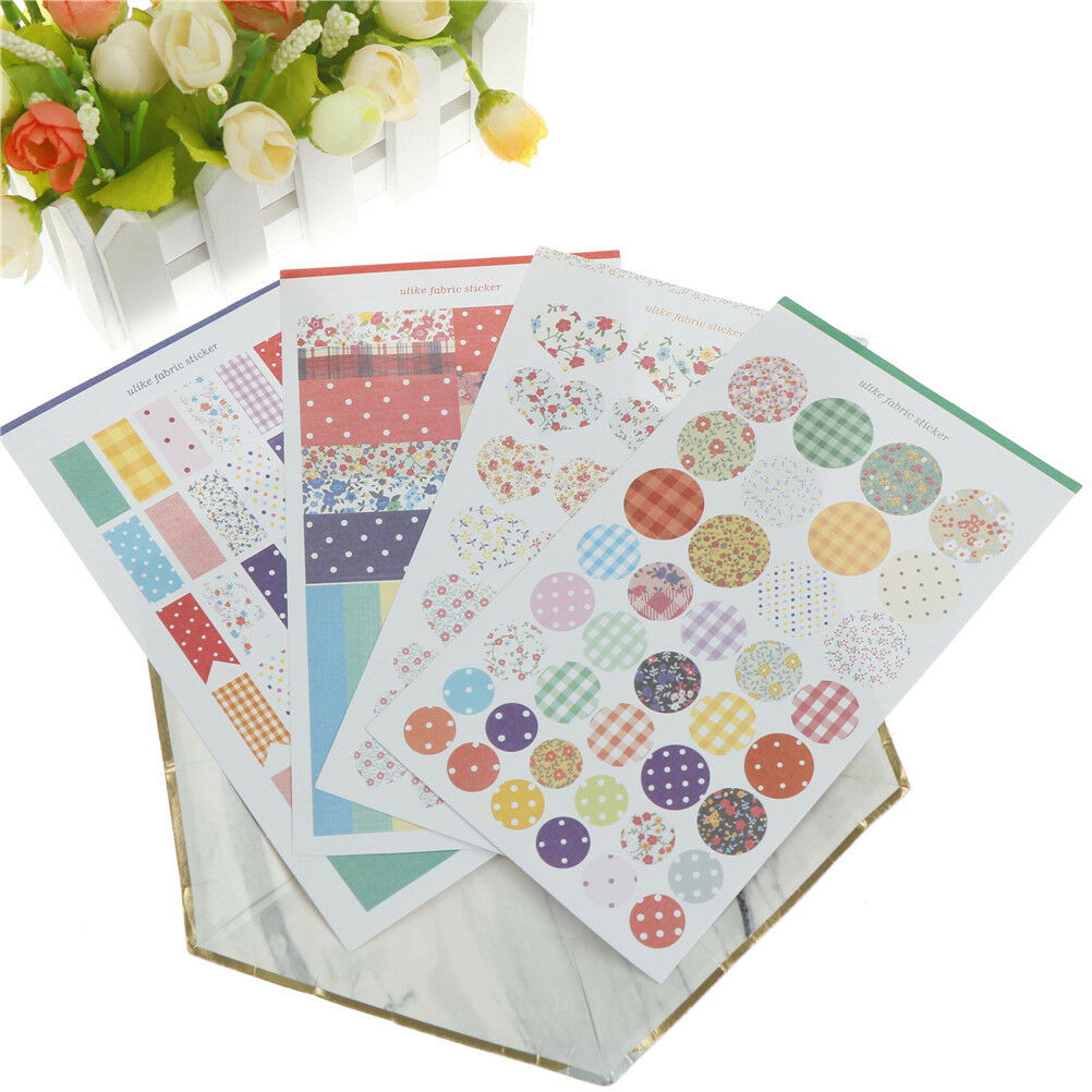 4Pcs Dot Canvas Stickers For DIY Scrapbooking Planner Cardmaking Journalin.l8
