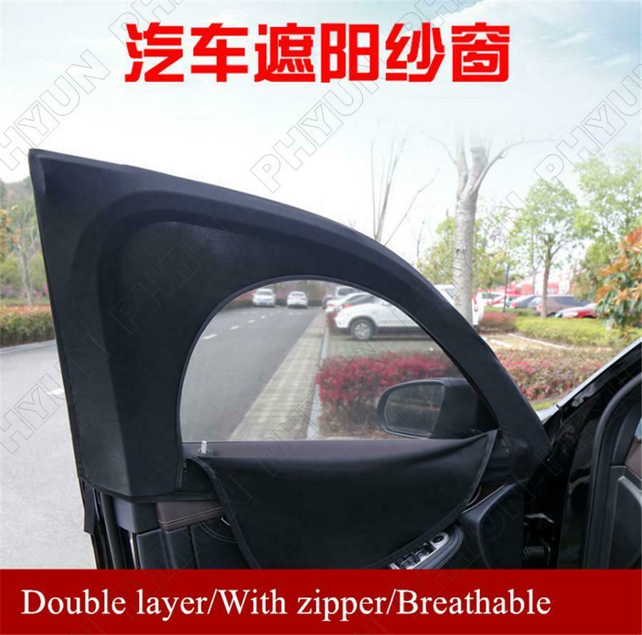 Double Layer w/ Zipper Car Front Side Window Sunshade Sun Shade Cover UV Protect
