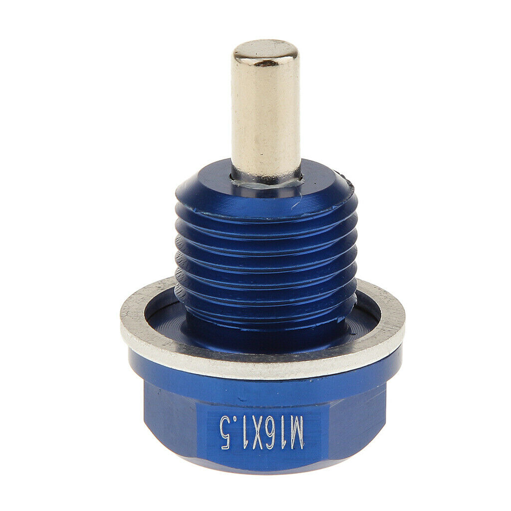 2 Pieces M16X1.5 Anodized Magnetic Engine Oil Pan Drain Bolt Plug for