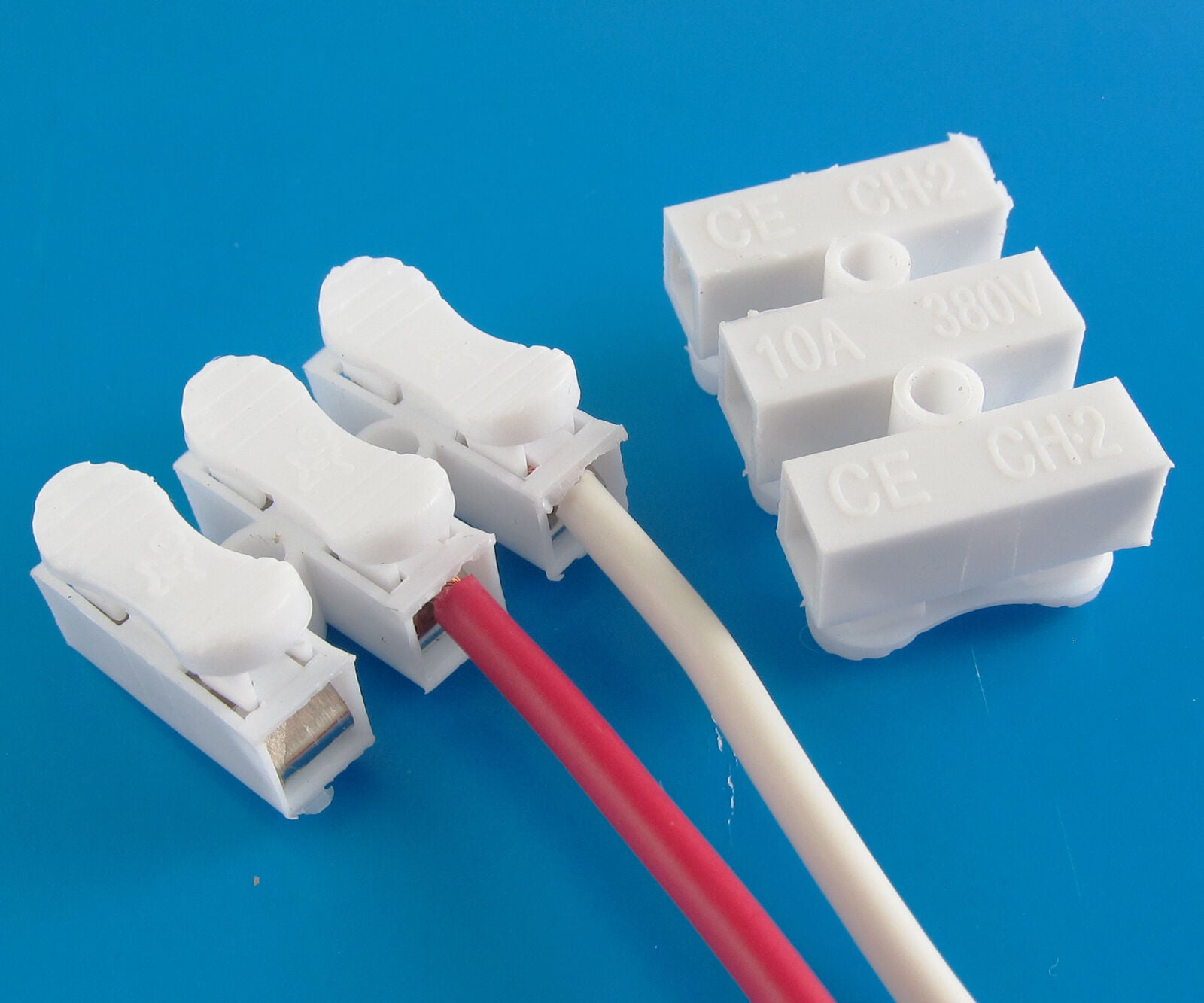 100 Fast Connection Wire 3 Position Barrier Terminal Strip Blocks 10A Free Screw