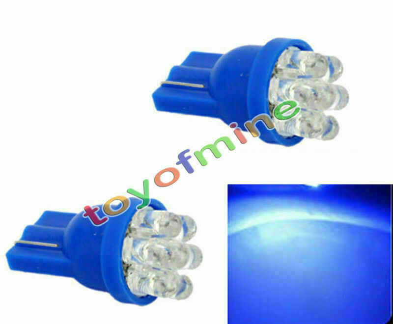 2x Blue 7-LED T10 Wedge Car Light Bulbs 194 168 W5W 501