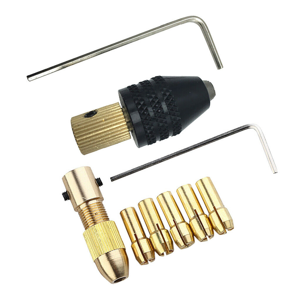 9pcs Drill Bit Collet Chuck Tool Axis Copper   Micro Twist 0.5-3mm Collet