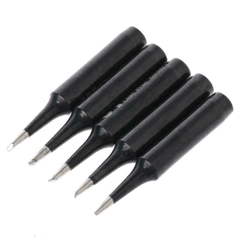 5 Pcs 900M-T-1C Copper Replacement Bevel Style Soldering Iron Solder Tip For 936