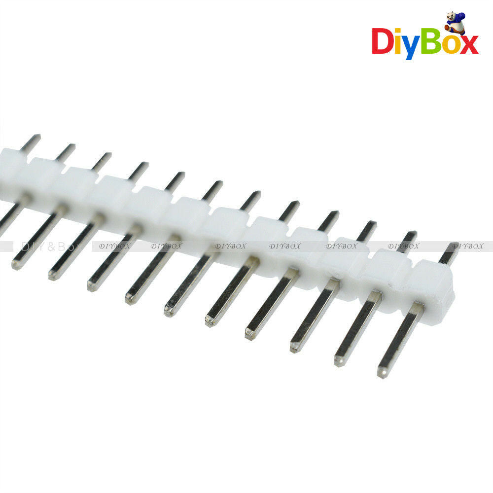 10PCS White 40Pin 1x40P Male Breakable Pin Header Strip Connector Row 2.54mm