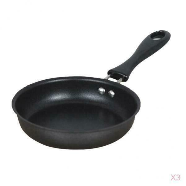 12cm Mini Non-stick Round Frying Egg Pan Iron Coating Kitchen Cookware 3pcs