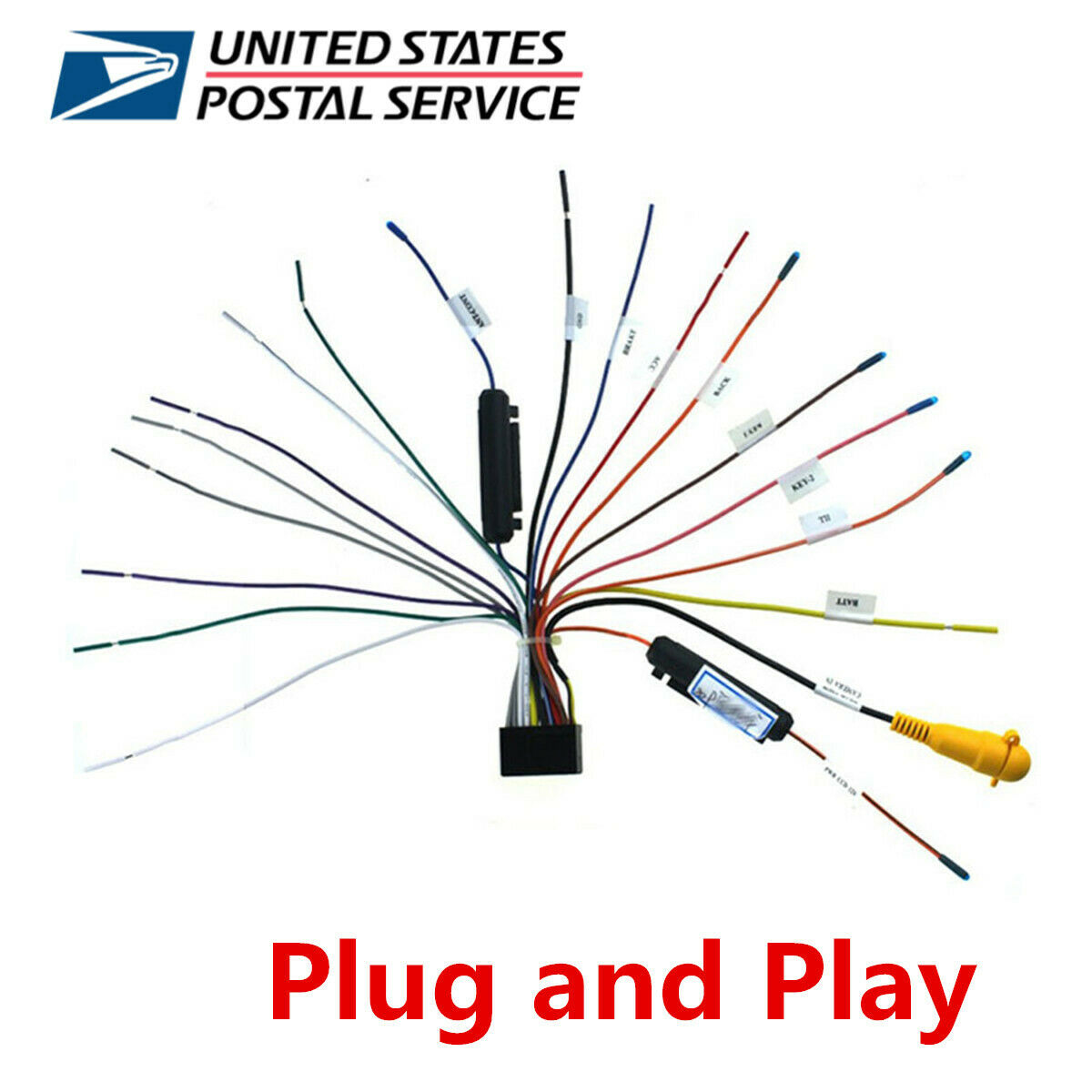 20 PIN Wiring Harness for 1 Din or 2 Din Car Stereo DVD Standard Audio System