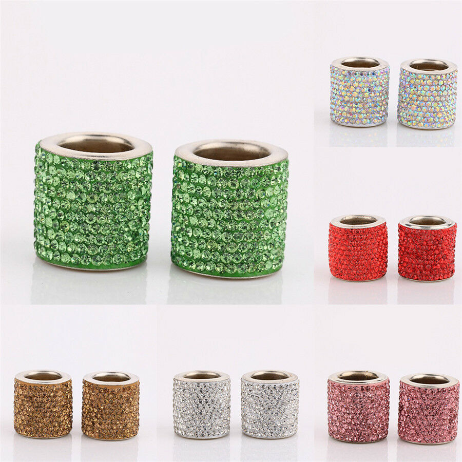 4 Pcs Stylish Classy White Rhinestone decorative Ring Car Interior Accessories