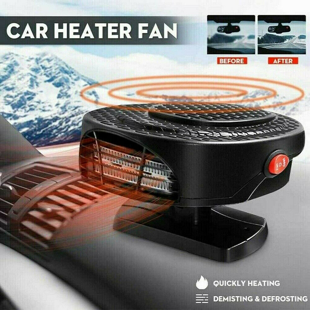 Universal Demister Car Air Heater 150W Fan Heater Defroster 12V Hot Warm Black