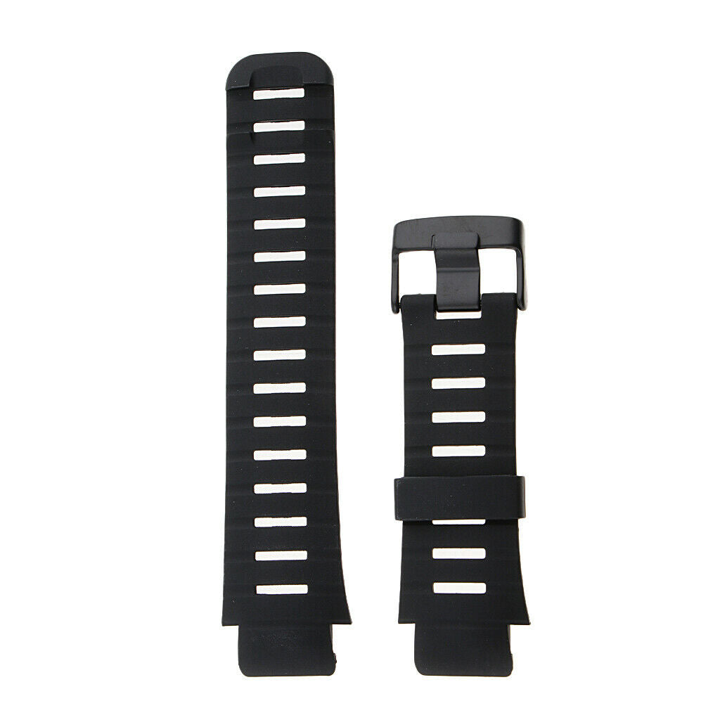 Prettyia Soft Black Rubber Replacement Watch Band Strap For SUUNTO X-LANDER
