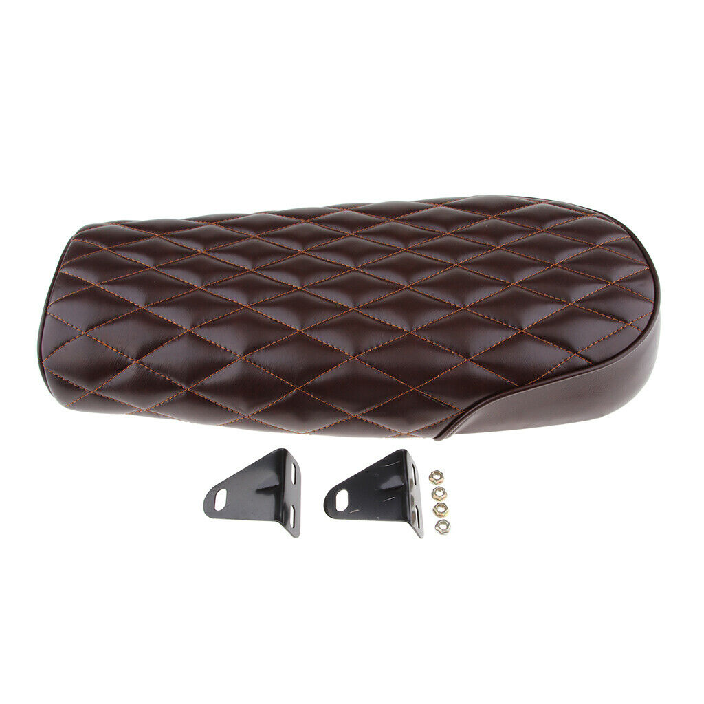 Motorcycle Flat Brat Style Tracker Cafe Racer Seat 53cm - Brown