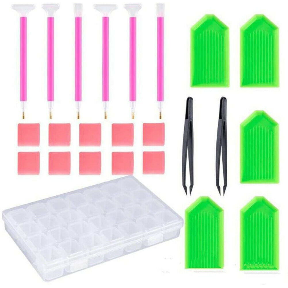 24pcs Diamond Painting Mosaic Glue Pen Kit Cross Stitch Embroidery Tool Set