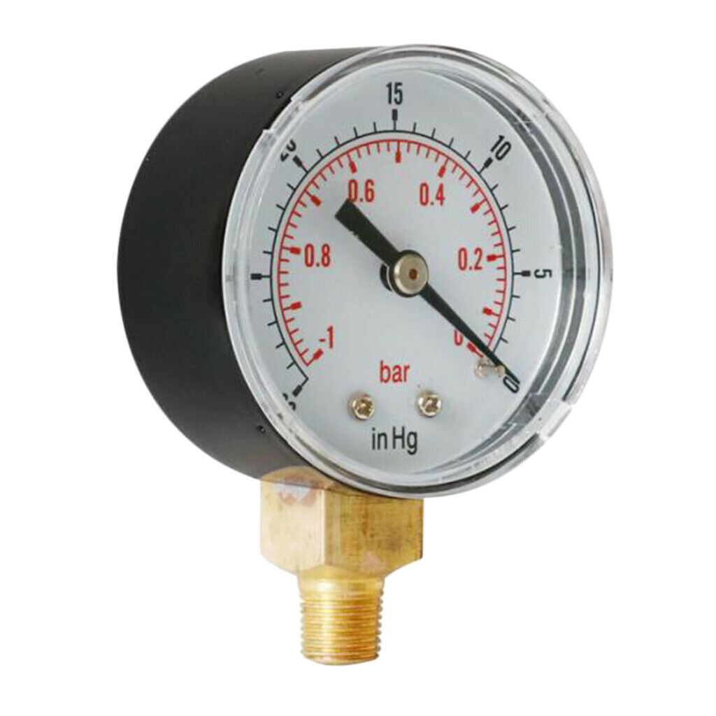 1 Pc TS-Y50 Series Radial Pressure Gauge for Oil Air Water -1-0bar -30-0inhg
