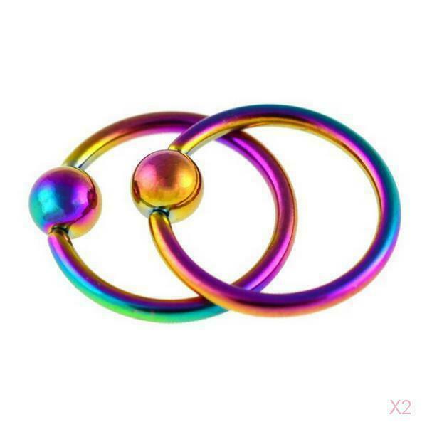 2pcs 4mm Ball Closure Captive Bead Nose Ear Helix Tragus Lip Ring Colorful