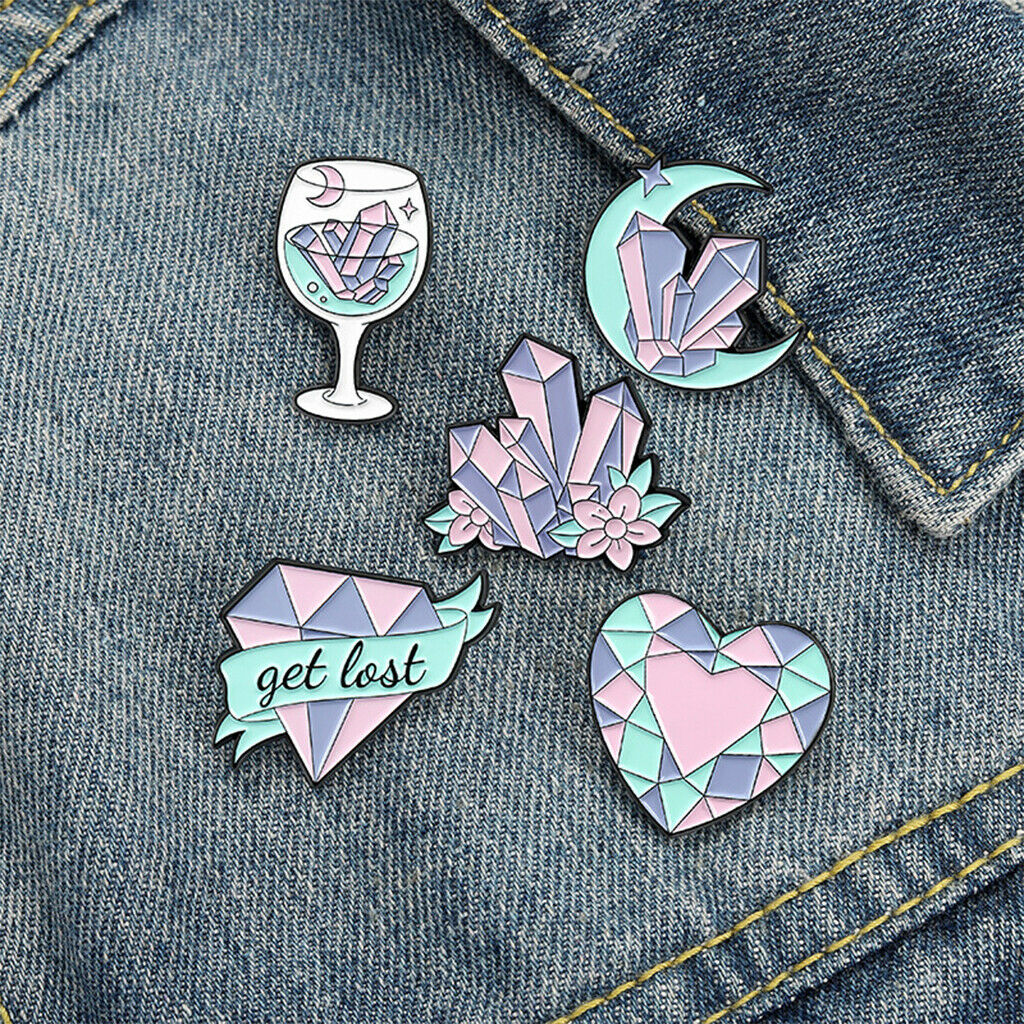 5 Pieces Brooch Pin Collar Badge Corsage Clips Women Party Charms Present