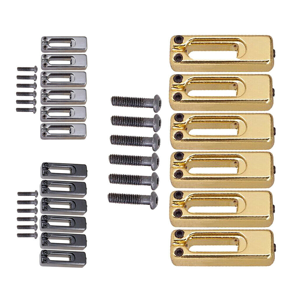 12 Pack Electric Guitar Tremolo Bridge Saddles with Screws for Musical