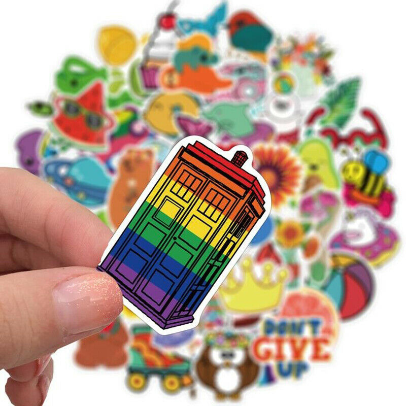 50Pc Cute Cartoon Stickers For Notebook Luggage Guitar PVC Graffiti Stick.l8