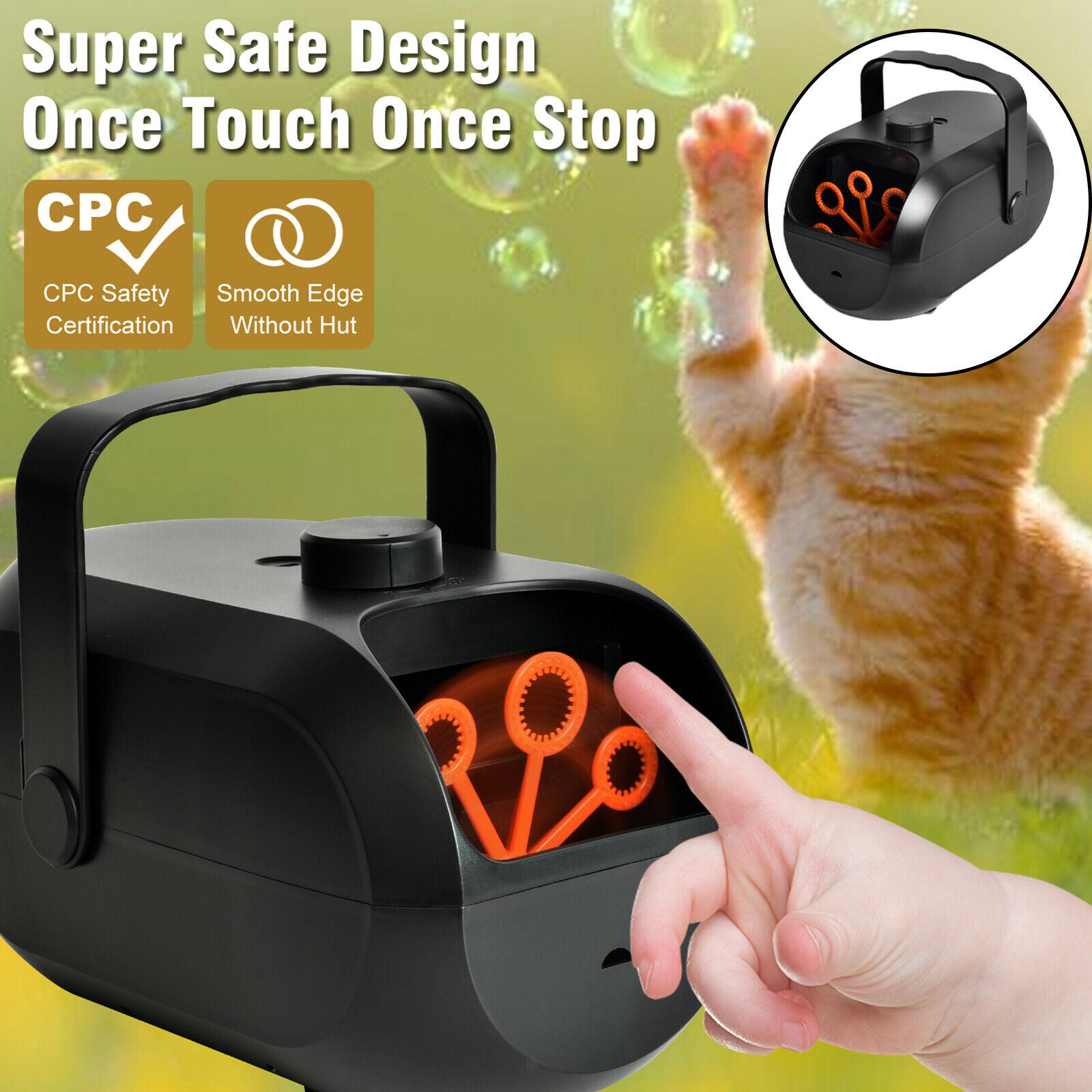 Portable Automatic Bubble Maker 2 Speed for Kids USB Charging