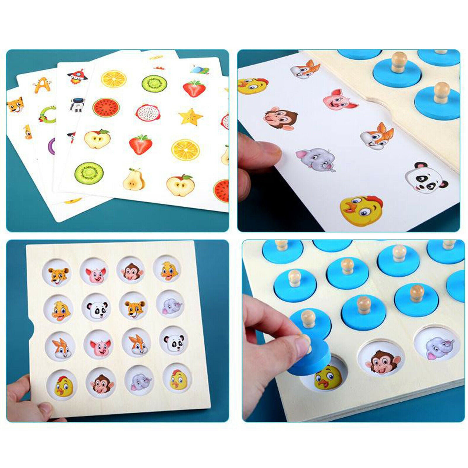 Children Wooden Memory Matching Chess Game Educational Toys for Girl Boys 3+