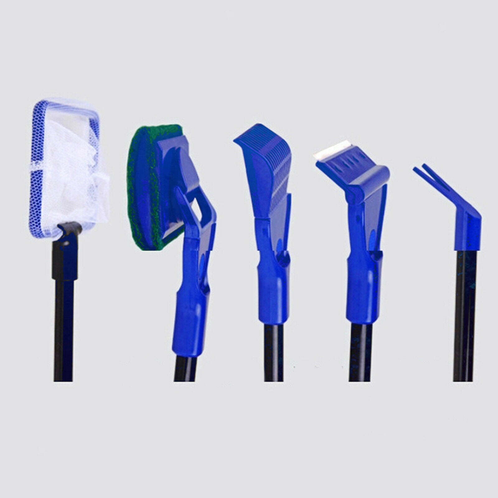 5 in 1 Aquarium Clean Tool Gravel Rake Plant Fork Sponge Brush Cleaner Set