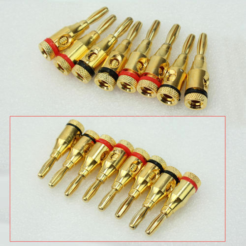 8 X Musical Audio Speaker Cable Wire Connector 4mm Banana Plug、BDAU