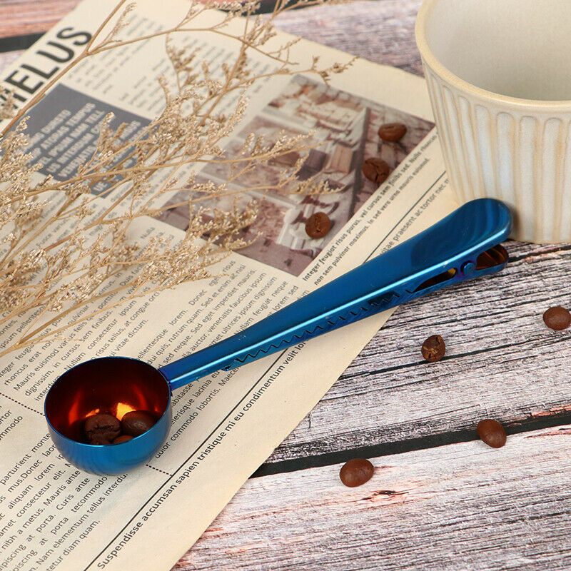 Coffee Spoon With Long Handle And Clip For Kitchen Milk Seasoning SealingBDAU