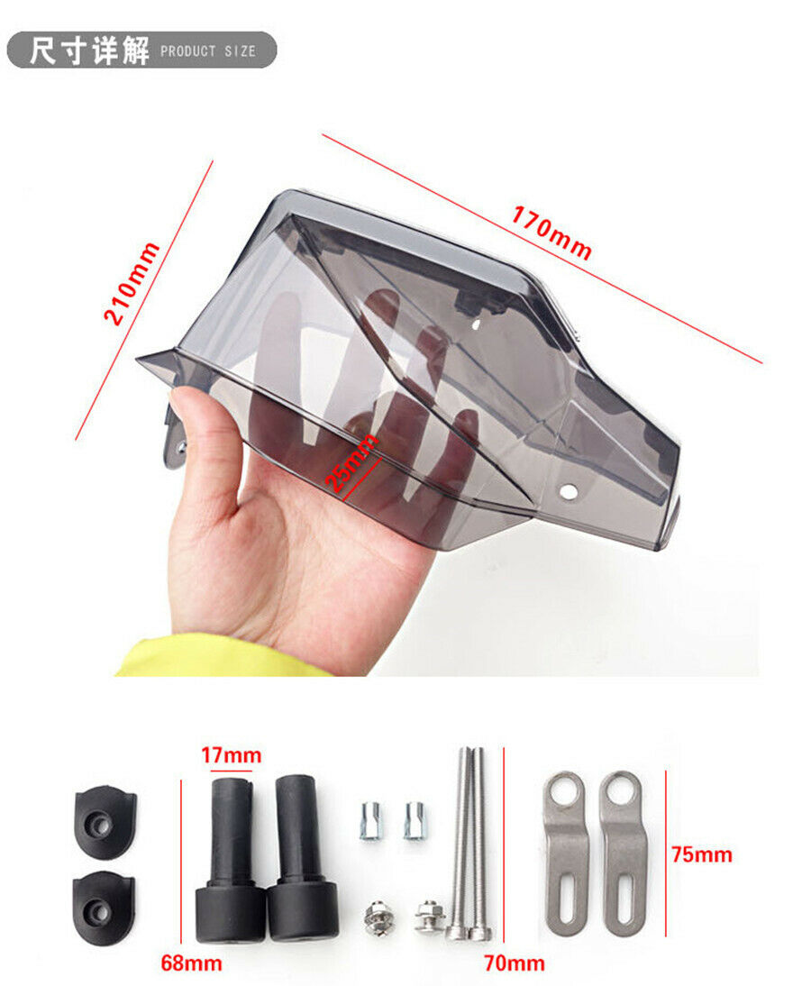 1 Pair 22mm 7/8" Clear Smoke Motorcycle Hand Guards with LED Turn Signal Light