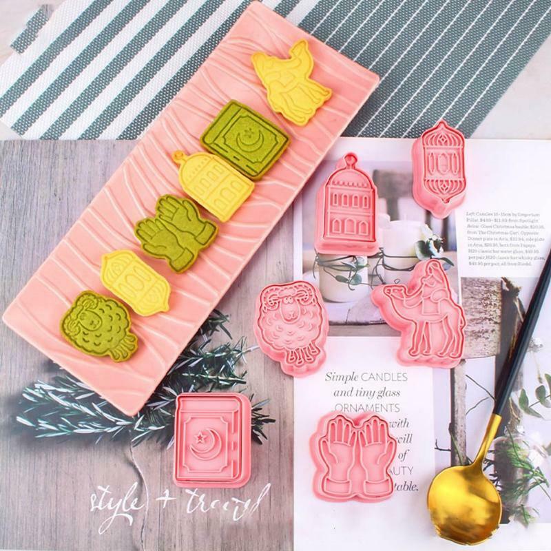 6 Pcs Ramadan Decoration Cookie Cutters Set Eid Mubarak Element Biscuit DIY Mold