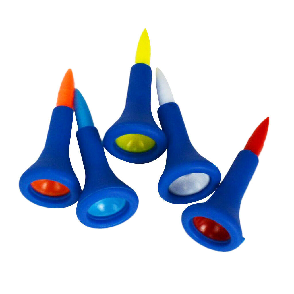 10 Pieces Durable Rubber Cushion Top Golf Tees Random Color 4.2 cm + 5.4 cm